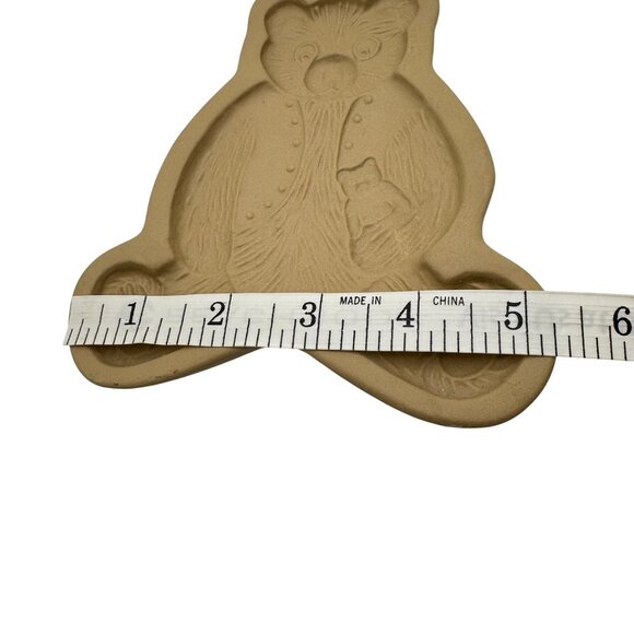 Brown Bag Cookie Art Mold Teddy Bear Hill Design Christmas Stoneware 1984 - Picture 2 of 7